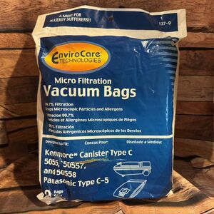 EnviroCare 137-9 Vacuum Bags Kenmore Canister Type C 5055 Panasonic C-5 9-Pack